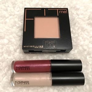 2 MAC Lipglass + Maybelline Bronzer